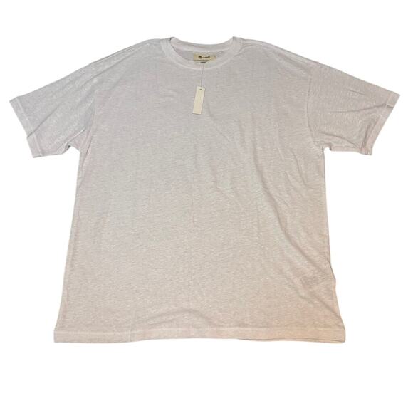 Madewell White Linen Blend Oversized Relaxed Tee Shirt Small NWT - Picture 5 of 9